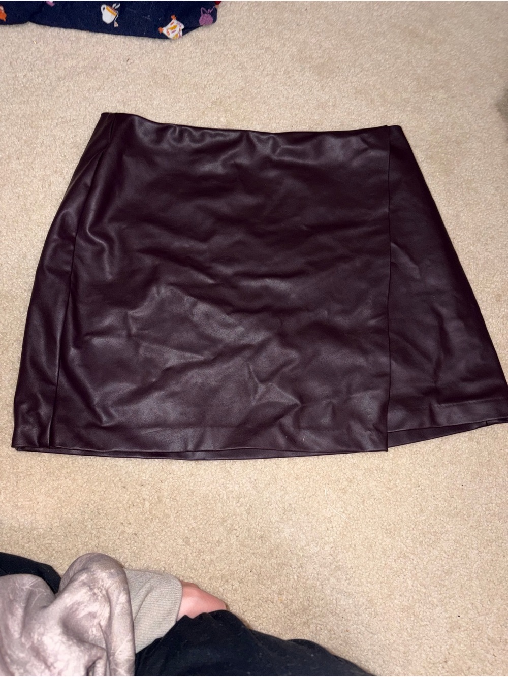 Old Navy Faux Leather Mini Skirt in Dark Purple